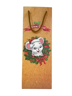 Пакет подарочный под бутылку «С Новым годом!»