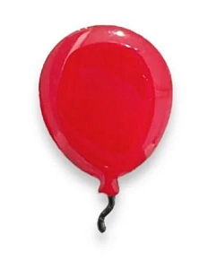 Брошь ручной работы «Воздушный шарик», красная, дерево