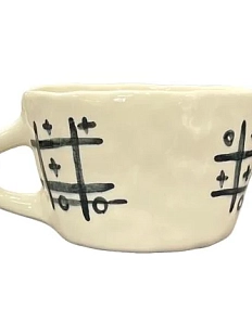 Чашка для чая ручной работы крестики и нолики, керамика, 250 мл