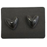 Серёжки-гвоздики Мария Гордеева в форме сердечек, керамика, чёрные, превью фото 1