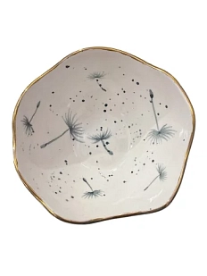 Пиала с золотистым краем Верба керамика ручной работы «Одуванчики», керамика, 9 см