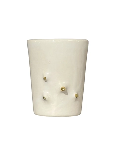 Шот Зенд керамика ручной работы с шипами, белый, 50 мл