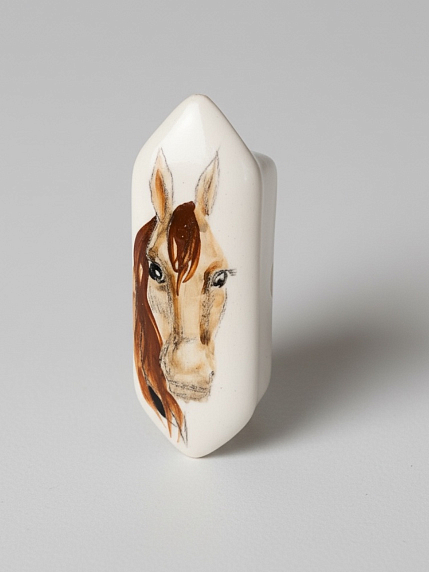 Ёлочная игрушка, конфета «Лошадь», керамика, 10 см, фото 2.