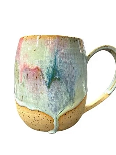 Кружка ручной работы «Зелёные переливы», зелёная, керамика, 600 мл