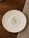 Тарелка ручной работы Мария Гордеева Овечка, белая, полуфарфор, 18 см, превью фото 2