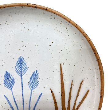 Тарелка ручной работы Синие цветы, керамика, 16 см, фото 3.