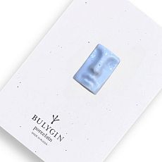 Брошь ручной работы Bulygin «Античный нос», голубая, фарфор