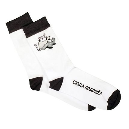 Носки с котиком «Сюда подошёл», р-р 35-40, фото 1.