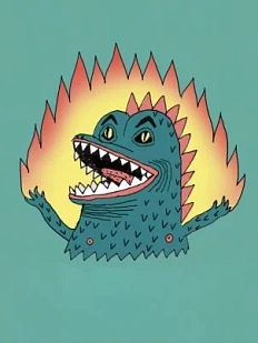 Картхолдер Валя Карнавалова «Орущий рептилоид», голубой, ПВХ