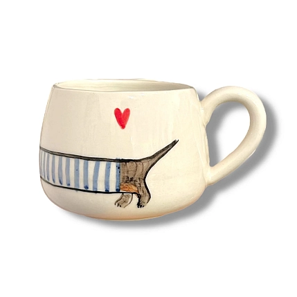 Кружка ручной работы НАДО ЖЕ Такса, керамика, 300 мл, фото 2.