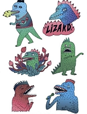 Стикерпак Валя Карнавалова «Lizard», цветной, А6, 6 наклеек