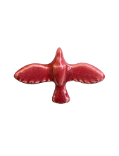 Брошь ручной работы КерамЕлКа «Птица», красная, керамика