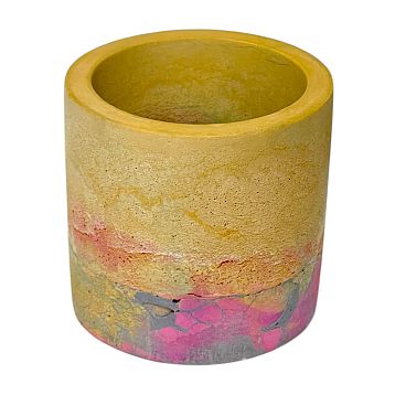 Кашпо Детали решают «Маленькая деталь», бетонное, песочный с разводами, фото 1.