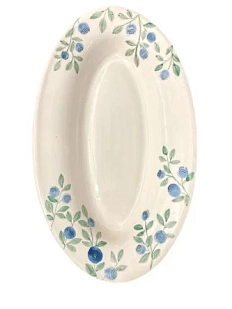 Блюдо-лодочка ручной работы Верба керамика «Черника», керамика, 26 см