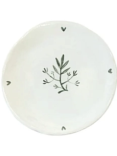 Блюдце Августа с зелёной веточкой, 7-8 см