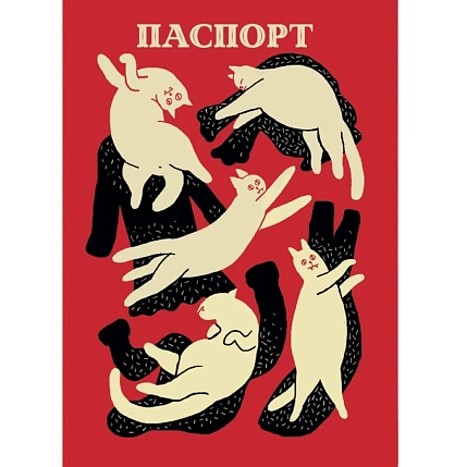 Обложка на паспорт Валя Карнавалова «Котики», ПВХ, искусственная кожа, фото 1.