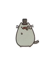 Брошь «Кот Пушин» в цилиндре с моноклем, серый, OKPODOLINS