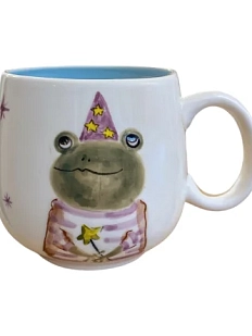 Кружка ручной работы Ким керамика с росписью Лягушка в колпаке, фарфор, 250 мл