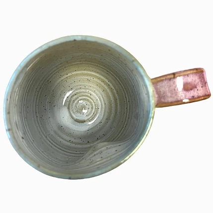 Кружка ручной работы «Лава», розово-голубая, керамика, 500 мл, фото 5.