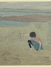 Открытка Максим Савва «Пляж в Комарово», А6