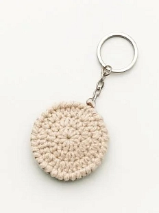 Вязаный брелок, обвес на сумку DARI DARI «Печенье», бежевый, 5 см