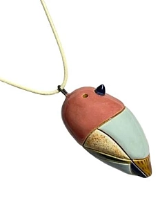 Подвеска Екатерина Юдо «Птица», розовый, керамика