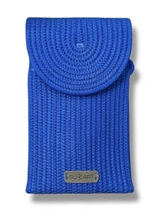 Сумка для телефона с клапаном, синяя