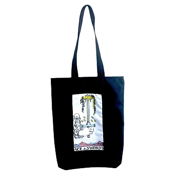 Сумка шоппер Интроверт «Таро. Туз мечей», чёрный, фото 1.