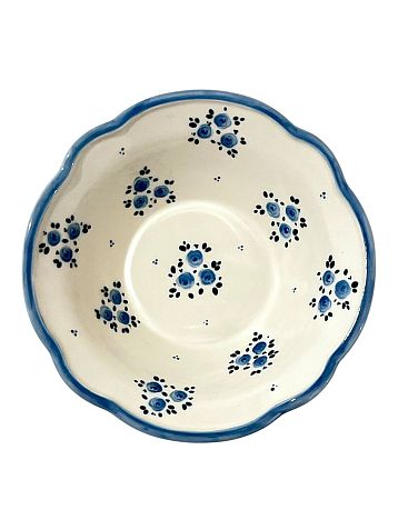 Пиала ручной работы Slowday Ceramics «Голубые розочки», полуфарфор, 17 см, фото 1.