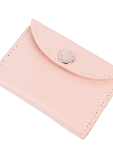 Cкладной кошелек-визитница ручной работы, Kokosina bags, натуральная кожа, розовый