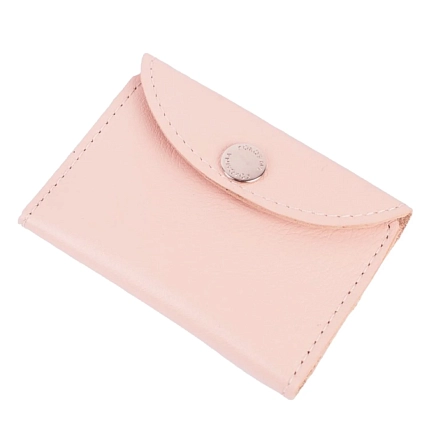 Cкладной кошелек-визитница ручной работы, Kokosina bags, натуральная кожа, розовый, фото 1.