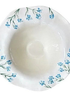 Глубокая тарелка ручной работы Верба керамика «Незабудки», керамика, 24 см