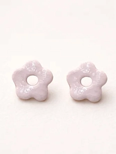 Серёжки-гвоздики Радость Рядом «Цветочки», полимерная глина, сиреневый