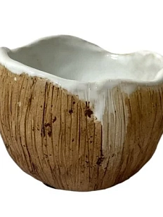 Пиала ручной работы Катя Вебер Кокос с полосками, керамика, 150 мл