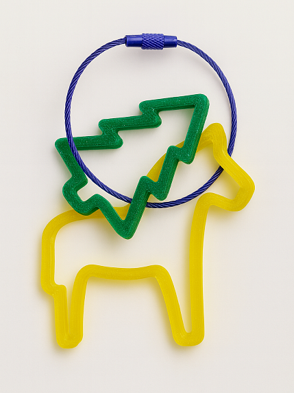 Брелок, обвес на сумку «Лошадка с ёлочкой», золотистый, 6 см, фото 1.