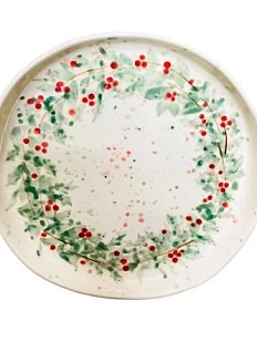 Тарелка ручной работы Верба керамика «Остролист», керамика, 20 см