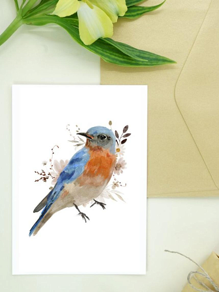 Открытка DARI DARI «Птичка», белая, фото 1.