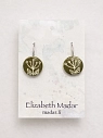Серьги Elizabeth Madar с цветочным орнаментом, круглые, керамика, хаки, превью фото 2