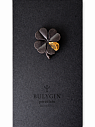 Брошь ручной работы Bulygin «Клевер», фарфор, чёрно-золотистая, превью фото 1