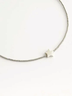 Чокер ручной работы DARI DARI со звёздочкой, серебристый, бисер