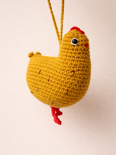 Вязаный брелок «Курочка»