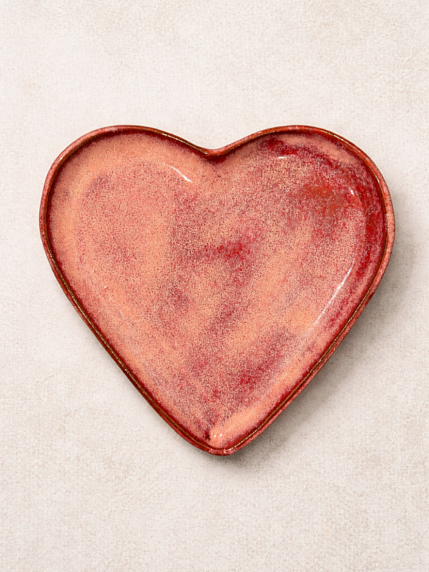 Тарелка ручной работы Идеальное совпадение в форме сердечка, керамика, 12 см, фото 1.