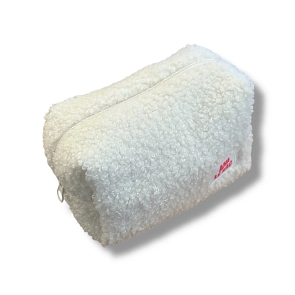 Косметичка ручной работы АМИ (Ami lé sac) «Bebesss», белая, барашек, фото 3.