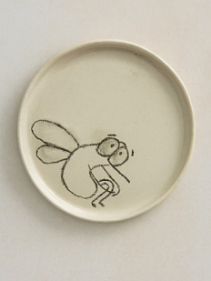 Тарелка ручной работы «Муха», керамика, 11 см