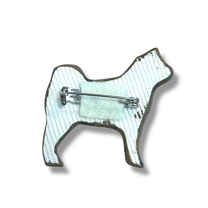 Брошь ручной работы DARI DARI «Сиба-ину», чёрная, керамика, фото 2.