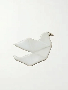 Брошь ручной работы «Голубка оригами», Partala ceramics