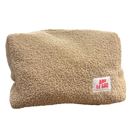 Косметичка ручной работы АМИ (Ami lé sac) «Grand», коричневая, барашек, фото 1.