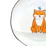 Тарелка ручной работы с бортиком Сиба-ину с птичкой, белая, 17 см, превью фото 2
