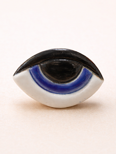 Кольцо ручной работы КерамЕлКа «Глаз синий», керамика