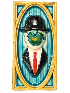 Панно ручной работы Фарфор Булыгина «Магритт», керамика, разноцветное, 14 см